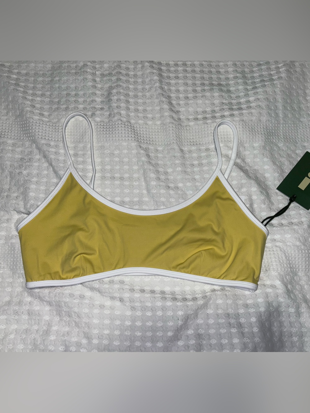 Daily Drills Go! Stretch Bra - White + Sunny Yellow Size XL NWT